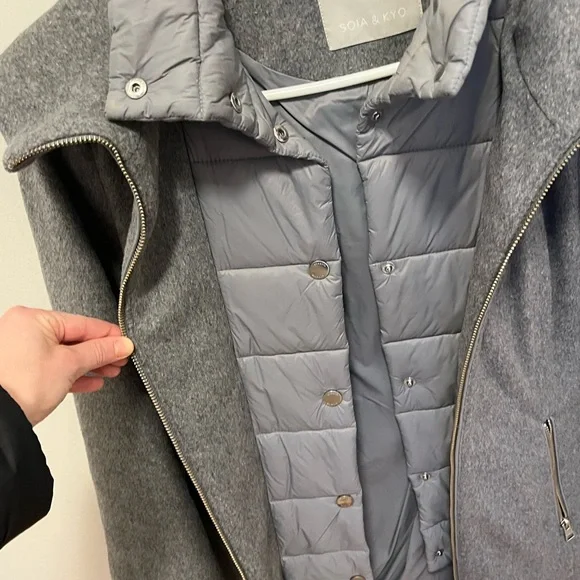 Soia & KYO Wool Gray Women's Jacket with Lining - Picture 3 of 5